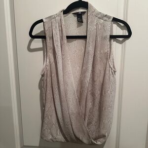 H&M | Sleeveless Snakeskin Print Wrap Top - Size 8